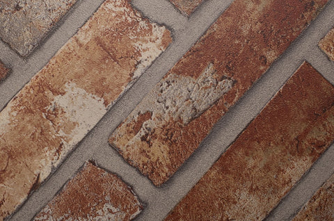 Cover Styl' - W7 Red Brick Wall Self Adhesive Sticker, Vinyl Window Wall Door Furniture Covering