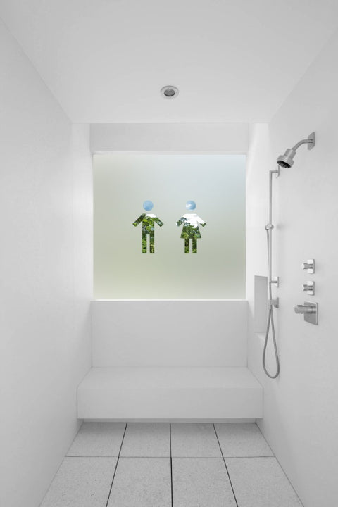 Contemporary Male & Female Symbol Cut Out Bespoke Custom Frosted Window Film