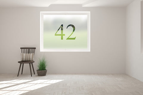 Personalised Number Cut Out Bespoke Custom Frosted Numbers Window Film 01