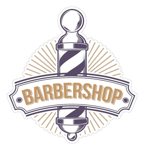 Bespoke barber shop sign window sticker, a high quality, vinyl sticky back plastic decal, Commercial Window Glass Stickers