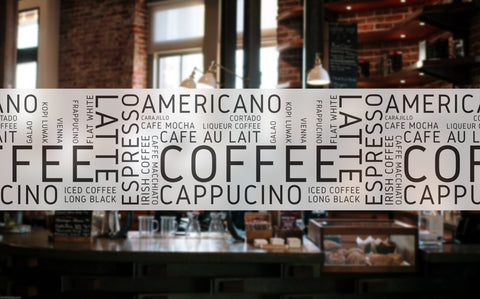 C16 - Cafe banner frosted window privacy partition - screening window partition decal.