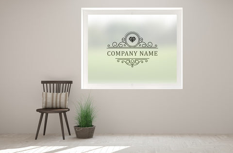 J10 - Jewellery store, luxury customisable logo, printed bespoke custom frosted window film