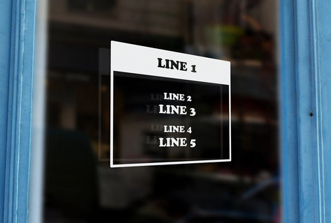 LS15 - Bespoke business hours & opening hours, vinyl cut window sticker, contour cut, for commercial windows/glass or walls.
