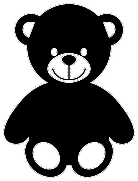 BB18 - Bespoke teddy bear chalkboard sticker, beautiful blackboard vinyl cut sticker, self adhesive easy install