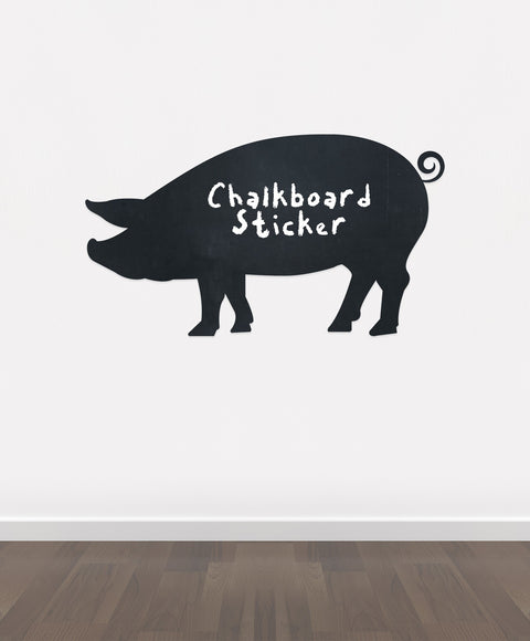 BB24 - Bespoke pig chalkboard sticker, beautiful blackboard vinyl cut sticker, self adhesive easy install