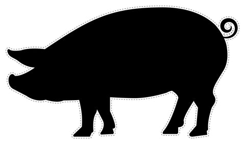 BB24 - Bespoke pig chalkboard sticker, beautiful blackboard vinyl cut sticker, self adhesive easy install