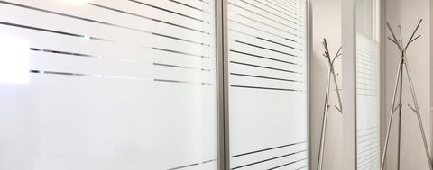 Patterned Decorative White Frosted Window Film - Privacy Frosted Glass Film FR10 LINE 10 MIL PATTERN