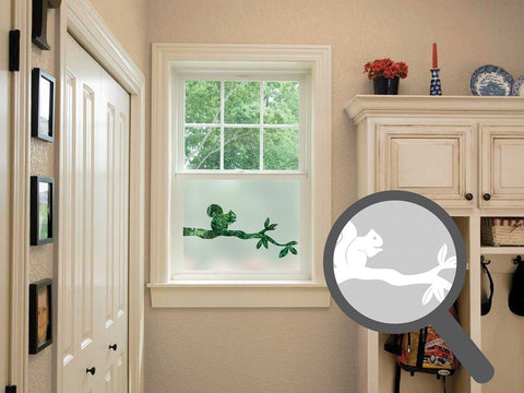 Squirrel Cut Out Bespoke Custom Frosted Window Film