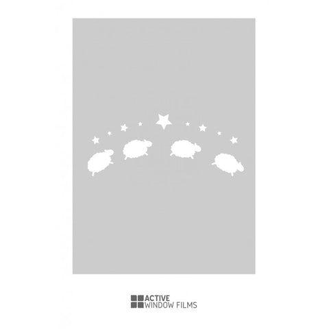 Counting sheep cut out, bespoke, custom, frosted childrens window film