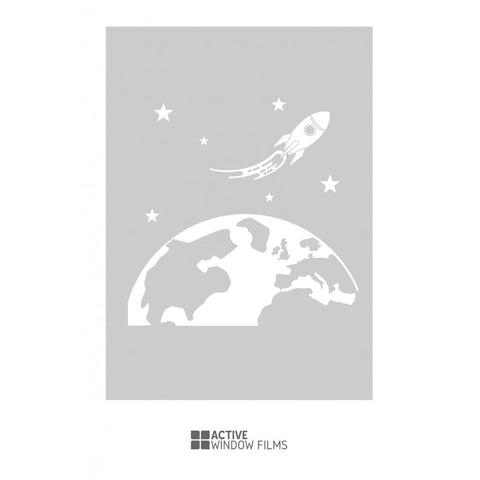 Spaceship Cut Out Bespoke Custom Frosted Window Film