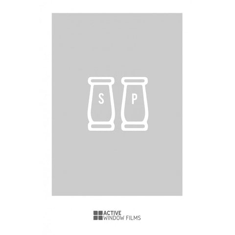 Salt & Pepper cut out, bespoke, custom, frosted kitchen window film