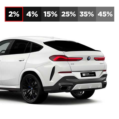 Black Crystal 2% Twin Ply, Metalized Car Privacy Window Tint