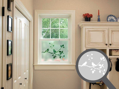 Singing birds cut out, bespoke, custom, frosted kitchen window film