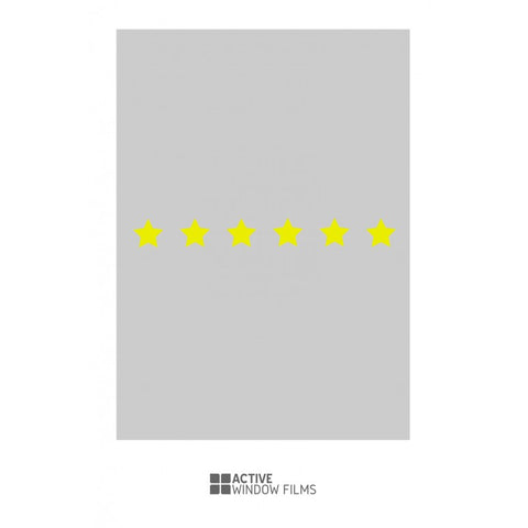 Bespoke printed star repeated pattern, custom, decorative, frosted home window film.