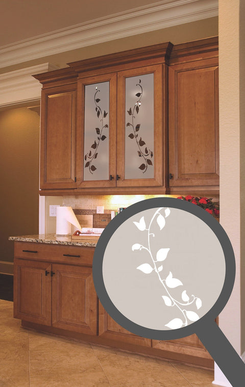 Vine cut out, bespoke, custom, frosted nature window film