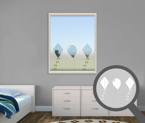 Kites cut out, bespoke, custom, frosted childrens window film