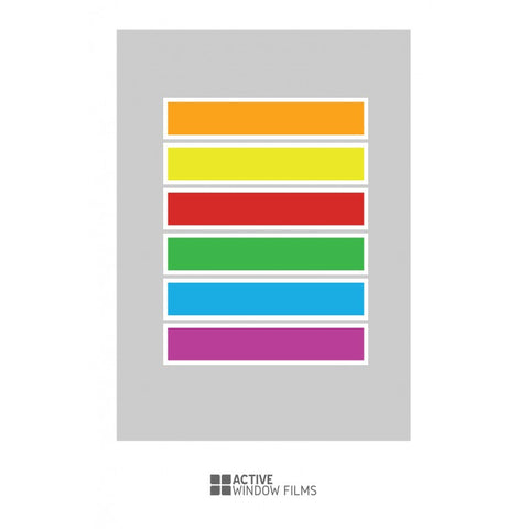 Coloured Rectangles Cut Out Bespoke Custom Frosted Window Film