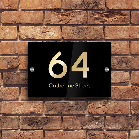 Bespoke House Sign, Personalised Laser Cut, Custom Engraved Front Door Acrylic, Number Plaque 15cm x 10cm Rectangle
