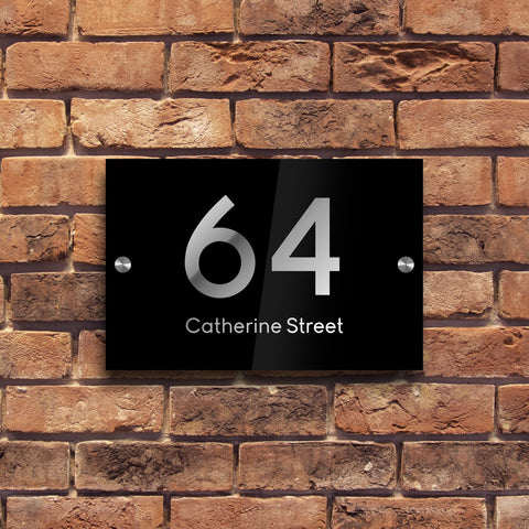Bespoke House Sign, Personalised Laser Cut, Custom Engraved Front Door Acrylic, Number Plaque 15cm x 10cm Rectangle
