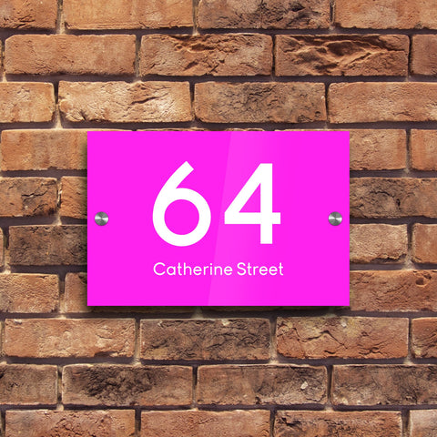 Bespoke House Sign, Personalised Laser Cut, Custom Engraved Front Door Acrylic, Number Plaque 15cm x 10cm Rectangle