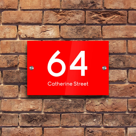 Bespoke House Sign, Personalised Laser Cut, Custom Engraved Front Door Acrylic, Number Plaque 15cm x 10cm Rectangle