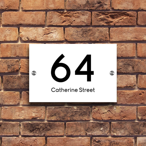 Bespoke House Sign, Personalised Laser Cut, Custom Engraved Front Door Acrylic, Number Plaque 15cm x 10cm Rectangle