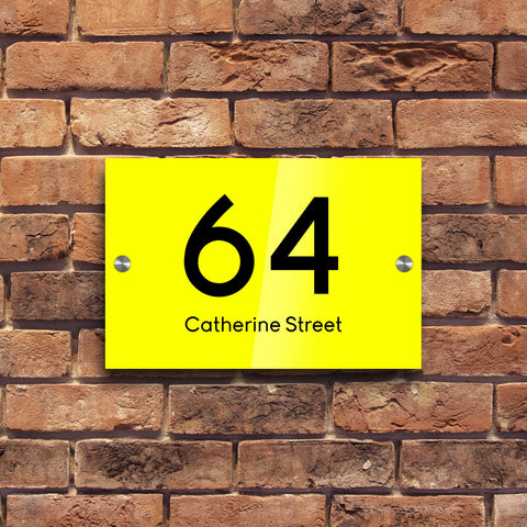 Bespoke House Sign, Personalised Laser Cut, Custom Engraved Front Door Acrylic, Number Plaque 15cm x 10cm Rectangle