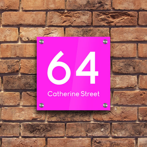 Bespoke House Sign, Personalised Laser Cut, Custom Engraved Front Door Acrylic, Number Plaque 15cm x 15cm Square