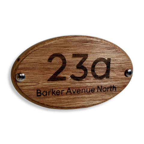 Solid Bespoke Wood Laser Engraved Door Number