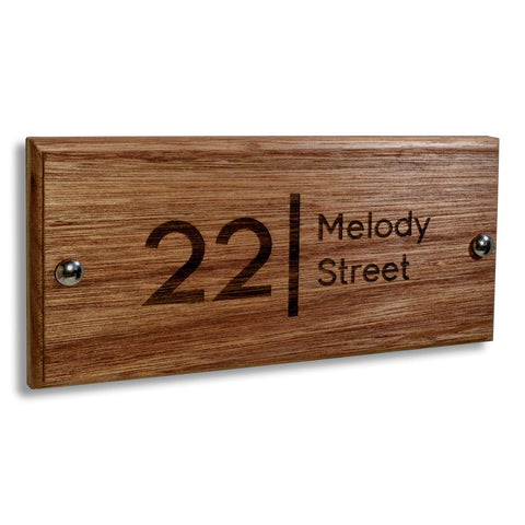 Solid Bespoke Wood Laser Engraved Door Number