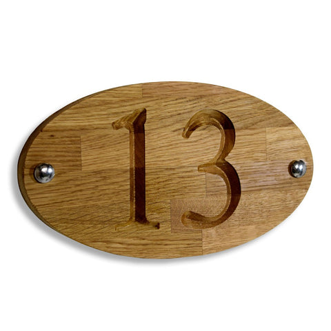 Solid Bespoke Wood Laser Engraved Door Number