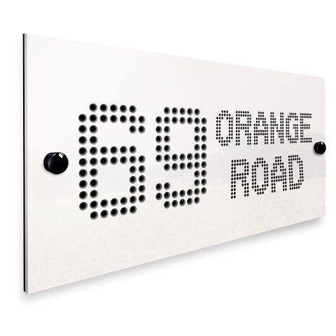 3D Acrylic Contemporary ‘Hole Punched’ Door Number / House Plaque (Rectangle)