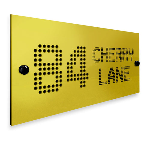 3D Acrylic Contemporary ‘Hole Punched’ Door Number / House Plaque (Rectangle)