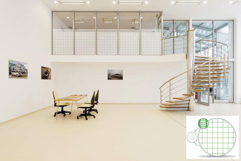 Patterned Decorative White Frosted Window Film - Privacy Frosted Glass Film Large BLOCK pattern