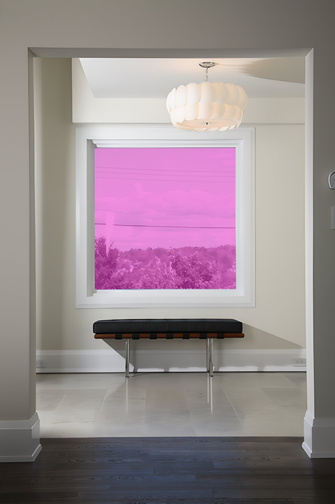 Pink 50 Transparent Colourful Window Film Optically Clear Tint