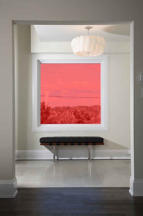 Red 34 Transparent Colourful Window Film Optically Clear Tint