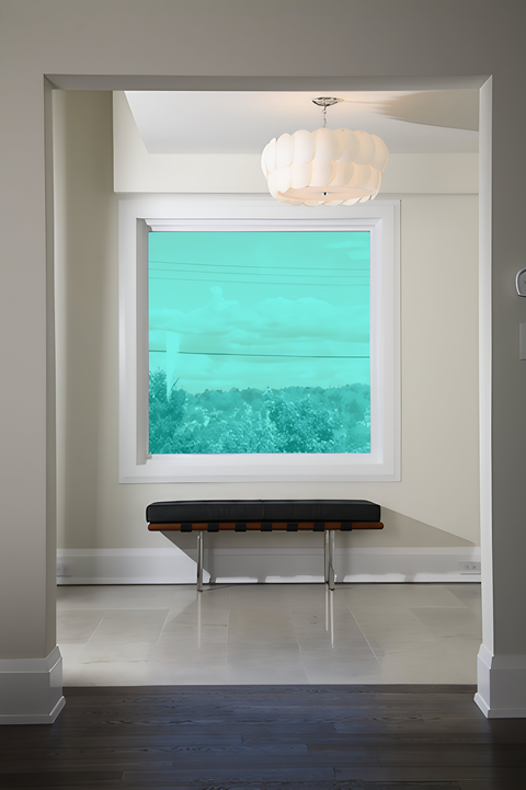 Turquoise 50 Transparent Colourful Window Film Optically Clear Tint