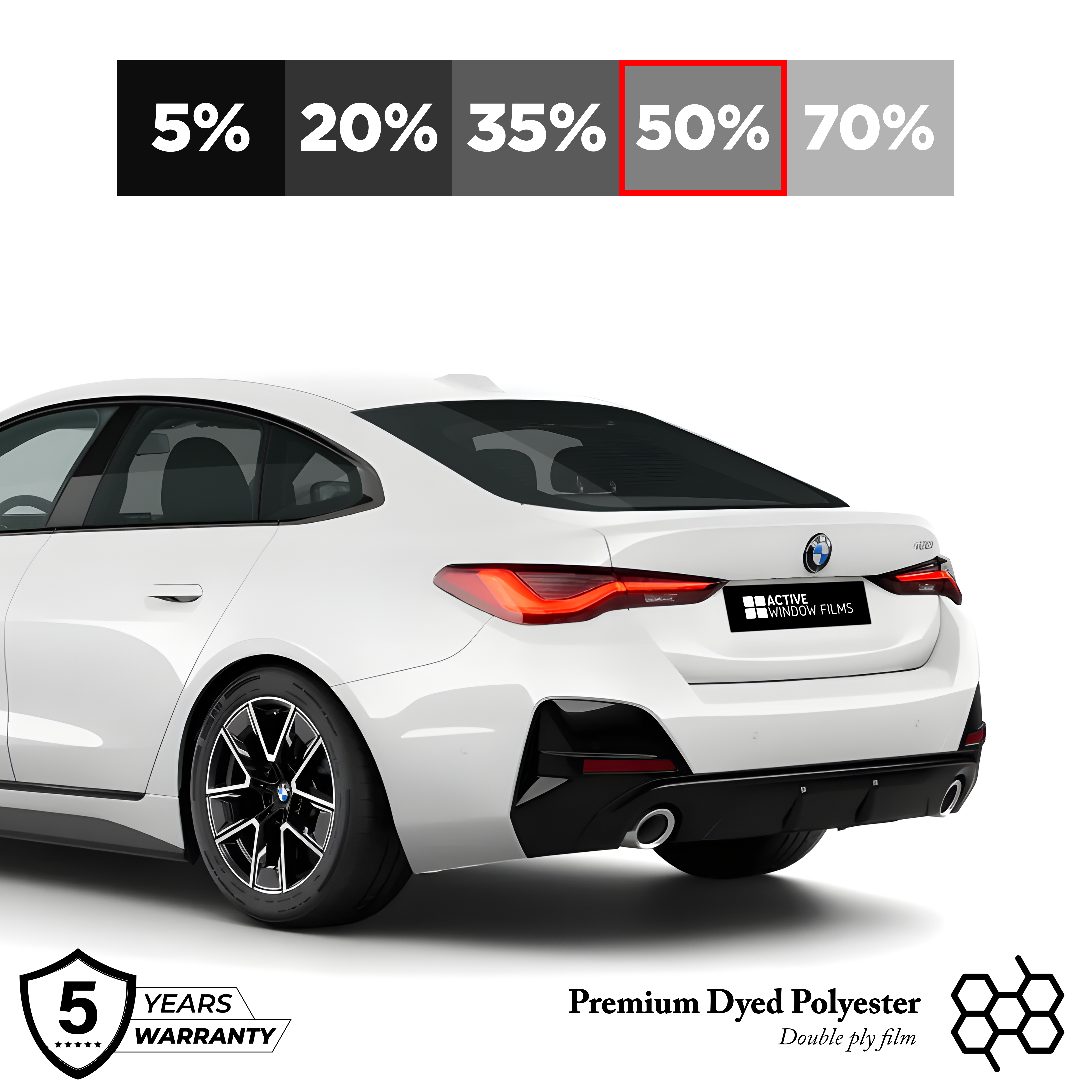 film style tint 50プリウス 5% PREMIUM 50% LIMO CHARCOAL DYED POLYESTER CAR WINDOW TINT FILM