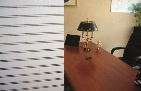 Patterned Decorative White Frosted Window Film - Privacy Frosted Glass Film STRUCTOR TWIN LINE PATTERN