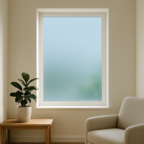 Plain Blue Frosted Window Film