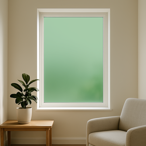 Plain Green Frosted Window Film