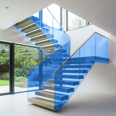 Blue 60 Transparent Colourful Window Film Optically Clear Tint