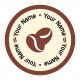 C9 - Customisable round cafe, coffee bean window sticker, high quality, vinyl sticky plastic, Commercial Window Glass Stickers