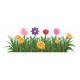 G11 - Bespoke flowers & grass window sticker, a high quality, vinyl sticky plastic decal, Commercial Window Glass Stickers