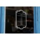 J1 - Bespoke framed opening hours, vinyl cut window sticker, contour cut, for commercial windows/glass or walls.
