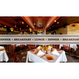 TR1 - Restaurant banner frosted window privacy partition - screening window partition decal.