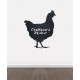 BB10 - Bespoke chicken chalkboard sticker, beautiful blackboard vinyl cut sticker, self adhesive easy install