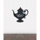 BB17 - Bespoke tea pot chalkboard sticker, beautiful blackboard vinyl cut sticker, self adhesive easy install
