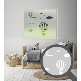 Hot air balloon scene cut out, bespoke, custom, frosted childrens window film