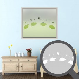 Counting sheep cut out, bespoke, custom, frosted childrens window film